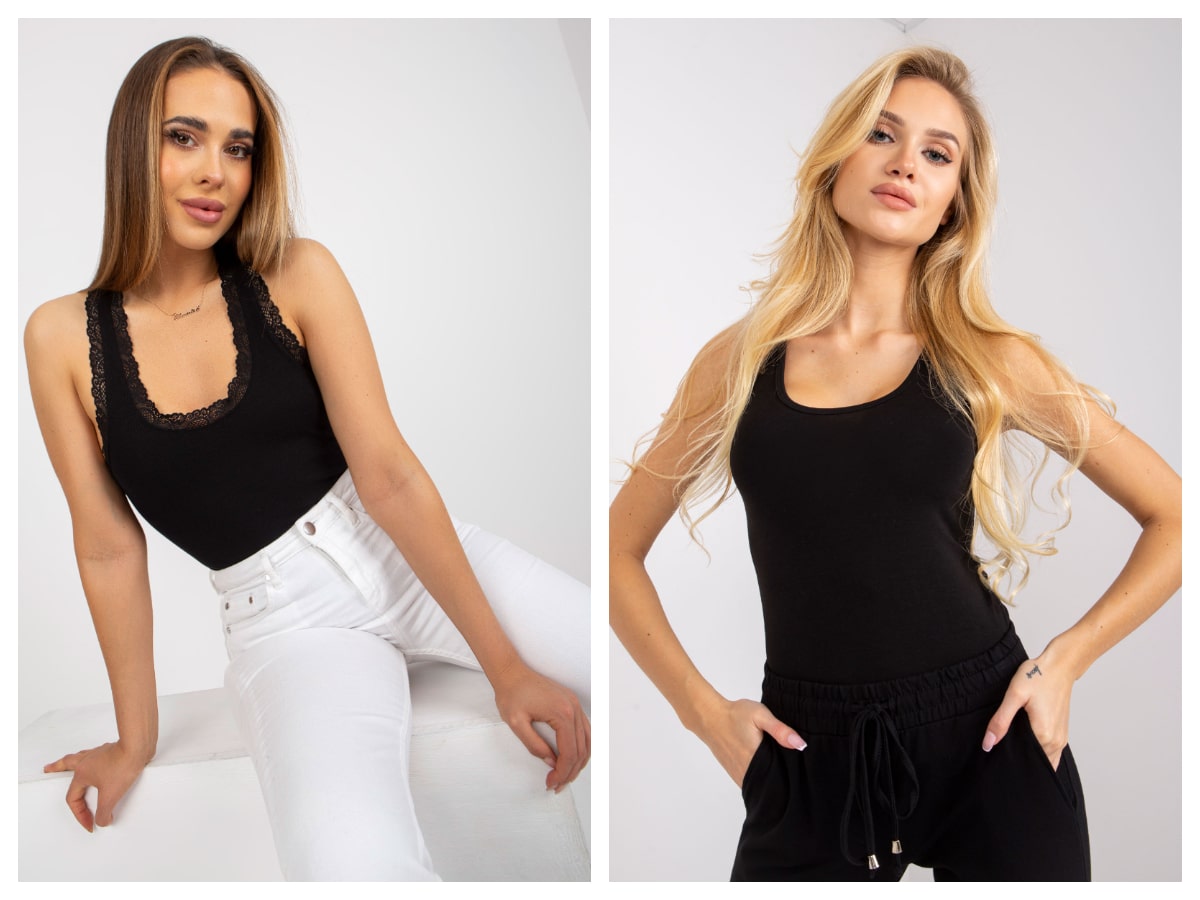 Schwarzes Top Basic – ein Element modischer Looks