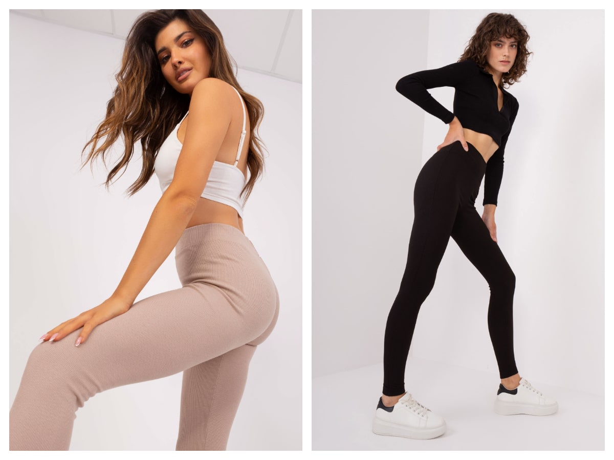 Einfache gestreifte Leggings – Neuheiten für die Herbst-/Wintersaison