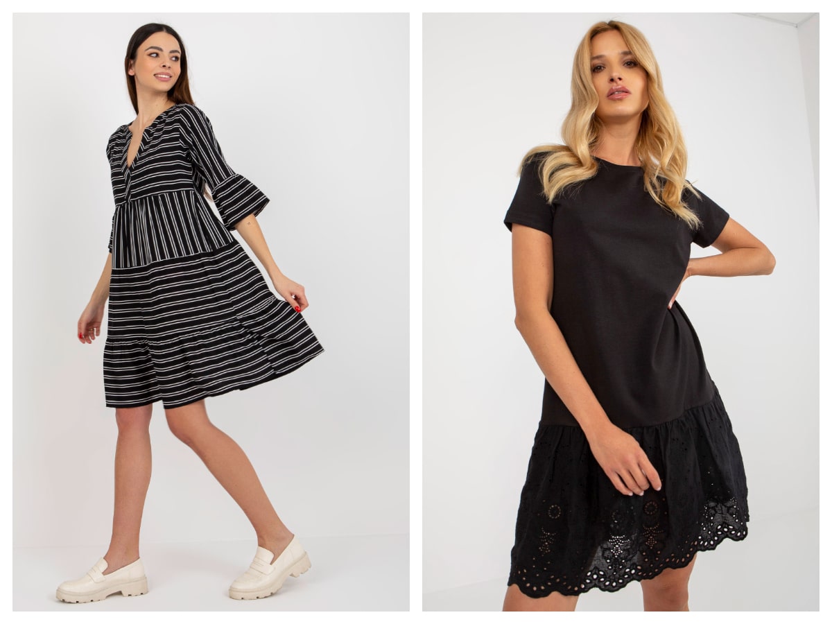 Schwarzes Kleid mit Rüschen – einzigartige Modelle im Online-Shop